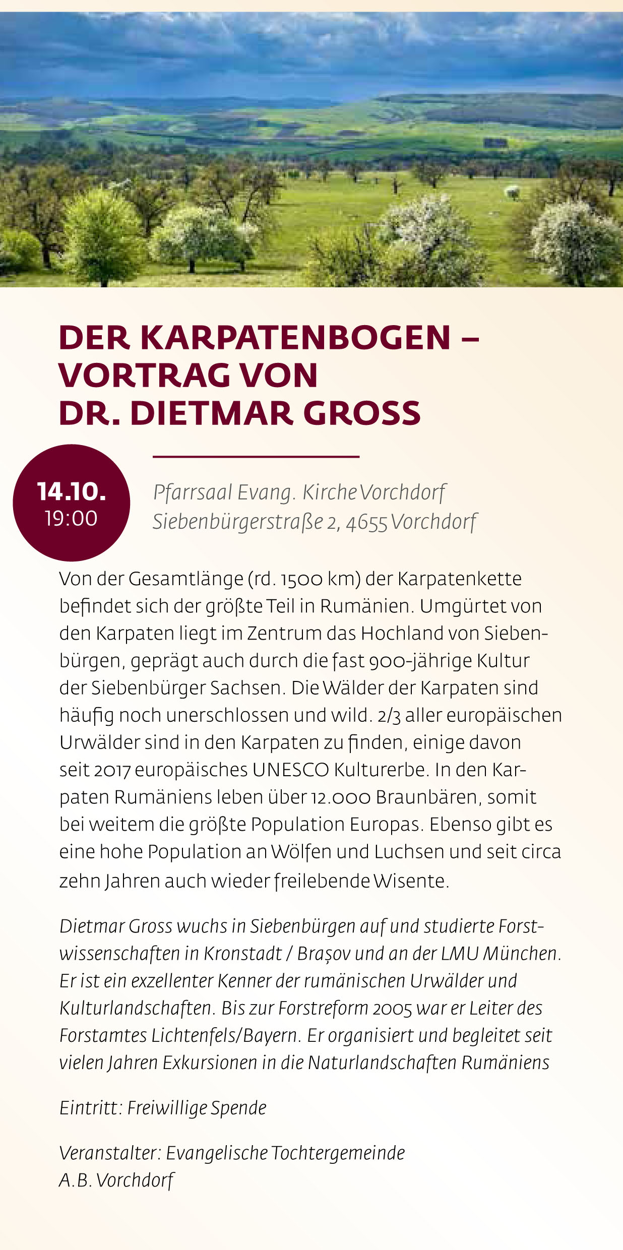 Siebenbürgischer Kulturherbst – Vortrag „Der Karpatenbogen“