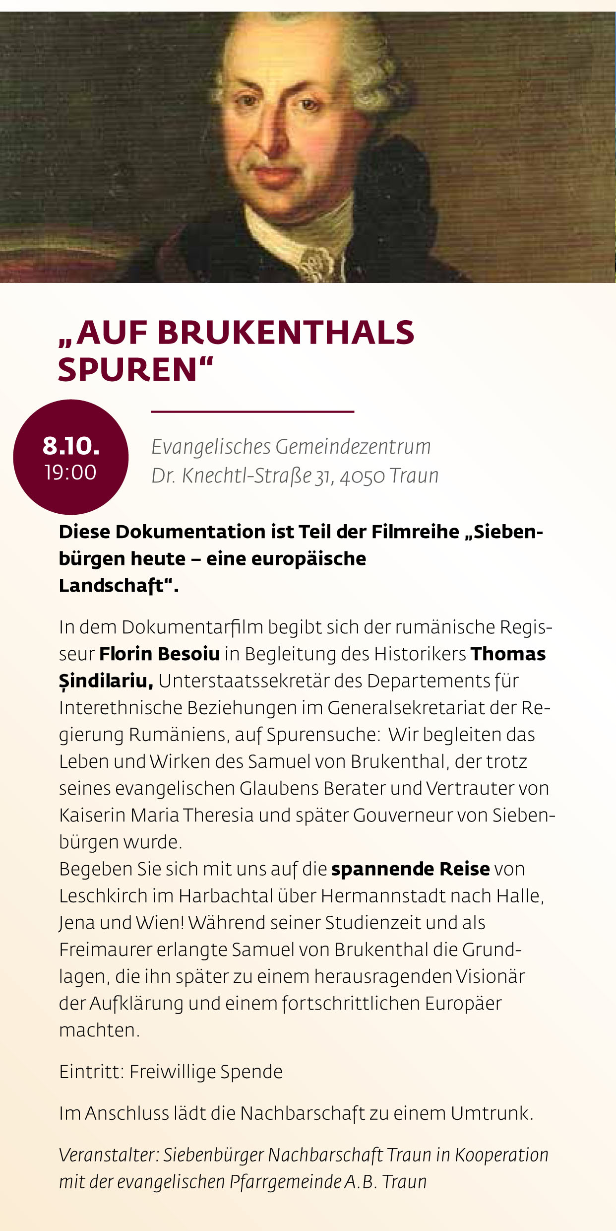 Siebenbürgischer Kulturherbst – „Auf Brukenthals Spuren“