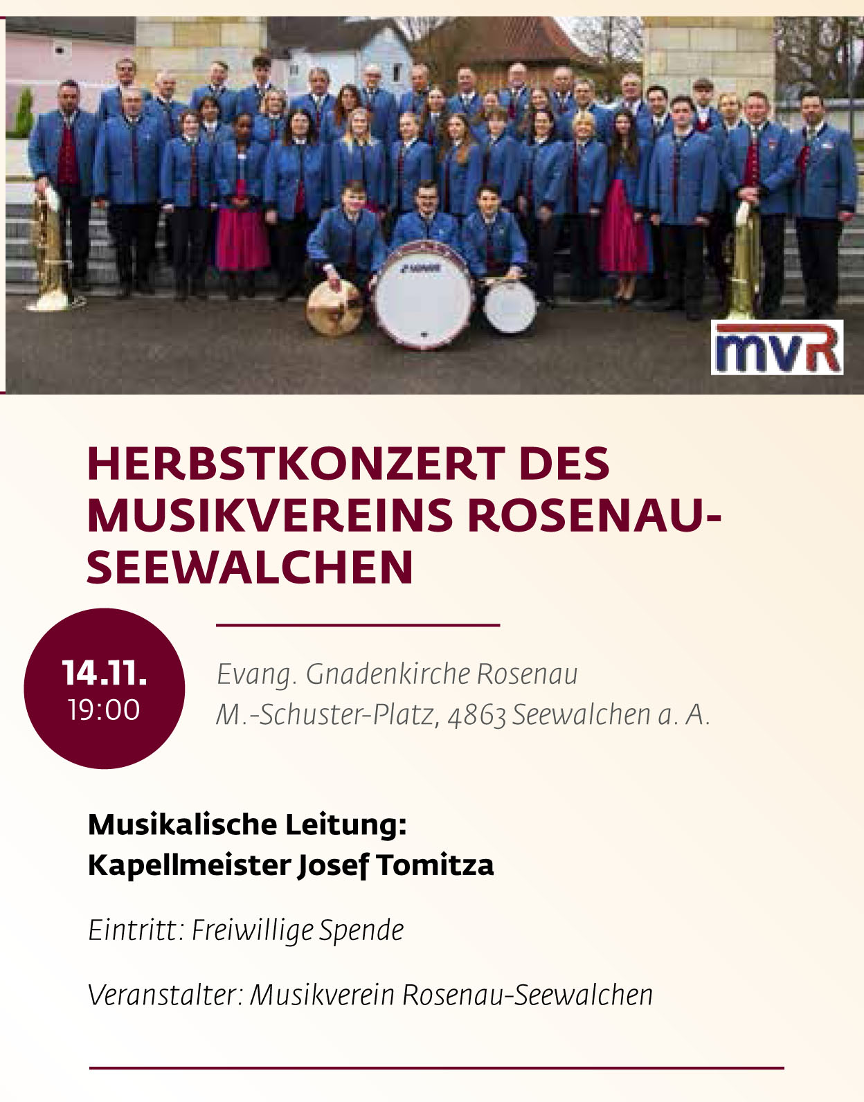 Siebenbürgischer Kulturherbst – Herbstkonzert Musikverein Rosenau-Seewalchen