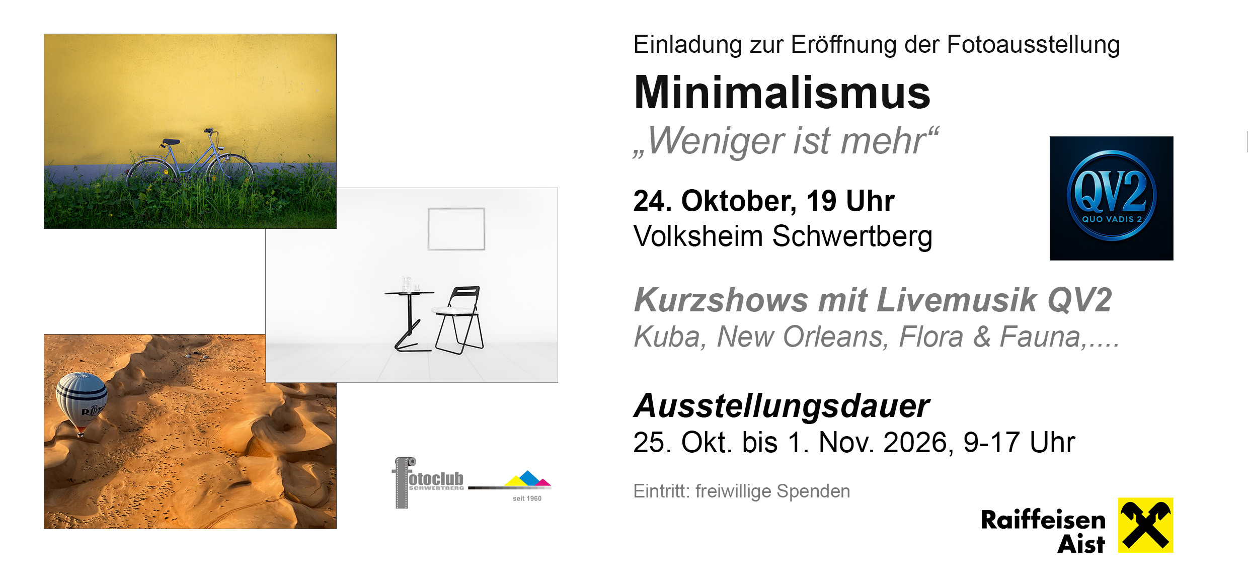 Fotoausstellung MINIMALISMUS – Weniger ist mehr